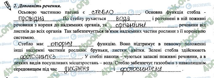 ГДЗ Біологія 6 клас сторінка 29.2